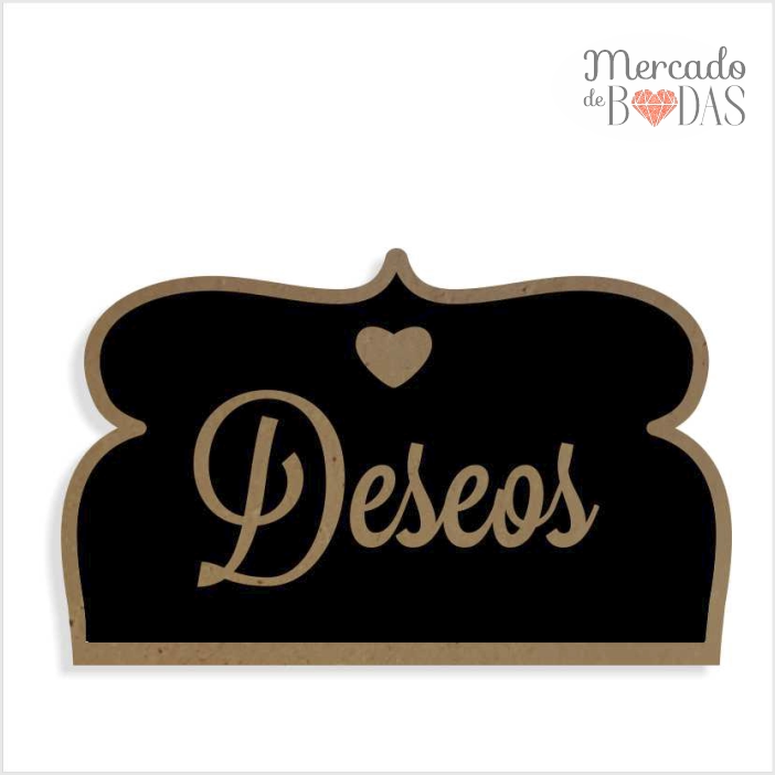 Cartel para mesa de matrimonio deseos negro