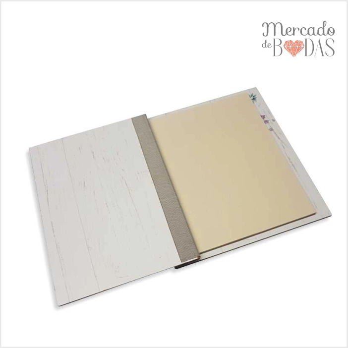 Agenda boda madera blanca interior